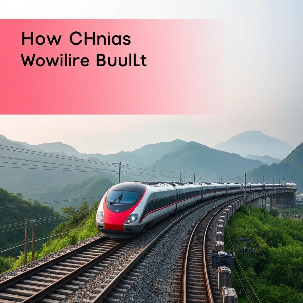 China high-speed rail network train in mountains - hero