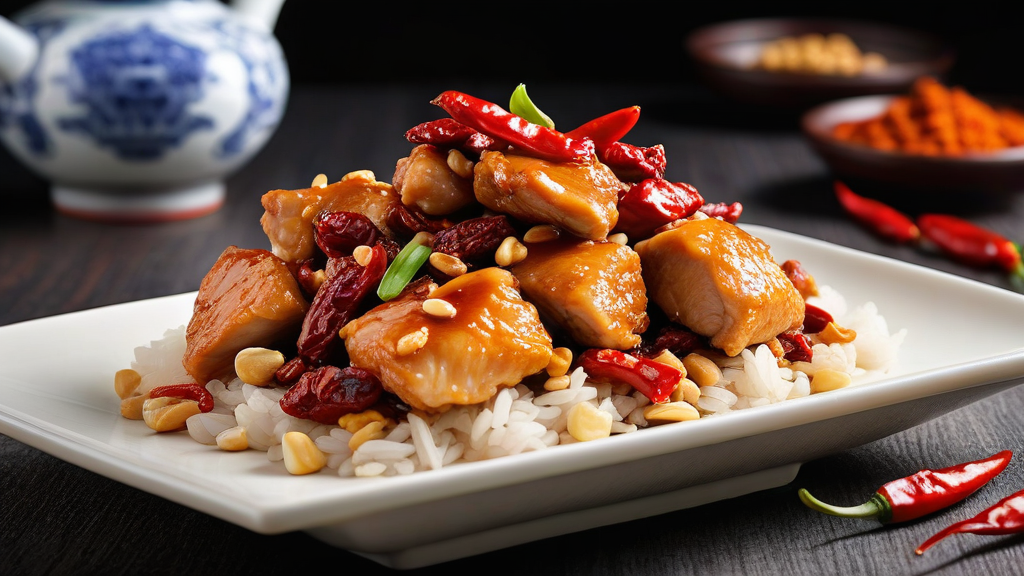 Gong Bao Ji Ding (diced chicken thighs with dried chillies, peanuts, and numbing sauce)